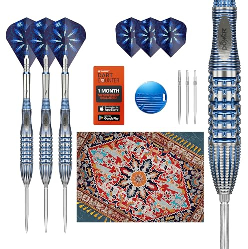 Target Darts Phil Taylor Steel Tip Gx2 Dart Set, 22G | 95% Tungsten Darts, Pro Ultra No.6/Vapor S Flights & Power Titanium Shafts, Swiss Nano Points Silver & SP Tool Included | Player Edition