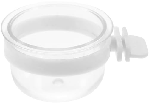 Luxshiny Distributore di Cibo per Uccelli Ciotola Trasparente in Pvc, Mangiatoia per Pappagalli da Appendere, Contenitore per Alimenti Grandi per Gabbie di Uccelli e Piccoli Riutilizzabile