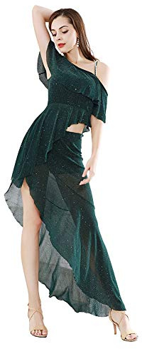 ROYAL SMEELA Belly Dancer Costumes for Women Belly Dance Skirt Dancing Tops Elegant Ballroom Dance Dress Carnival Outfit Green