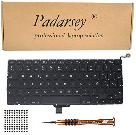 Pardarsey Teclado de repuesto PCE español compatible para MacBook Pro Unibody 13 pulgadas A1278 2008-2015 con destornillador