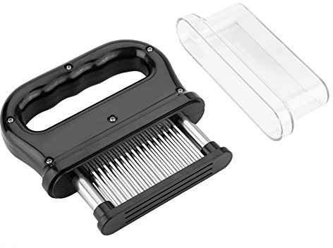 Outil d'attendrisseur de viande, attendrisseur de lame à aiguille ultra 48 en acier inoxydable pour attendrir le boeuf, la dinde, le steak de poulet, le veau, le poisson de porc, etc.