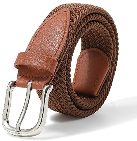 WELROG Barnbälte för pojkar och flickor - elastiskt barnbälte utan hål för pojkar och flickor, Brun, 82 cm