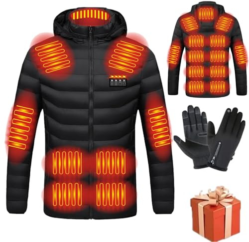 Susenstone 2023 Veste Chauffante USB, Doudoune Manteau Chauffant Électrique Hommes Femmes Lavable avec 3 Niveaux de Chauffage et 15 Zones Chauffage pour Ski Pêche Randonnée Plein Air Pas Cher Blouson