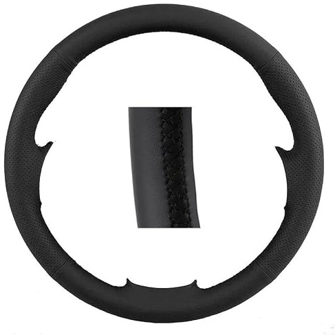 Rattmuffar Handsydd Rattkåpa För Bil I Konstläder För Volvo S80 XC70 För S60 För XC90 2004-2006 Rattfläta Rattskydd (Färg : Black line)