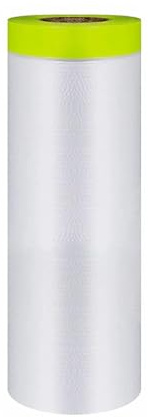 Tape and Drape Painters Tape and Plastic Film - 55in x 65ft Roll for Cars, Auto Body, Skirting and Frames