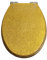 YTBHSHXZ Toilettensitz aus Kunstharz, verlängert, mit Absenkautomatik, Schnellverschluss, robuste Toilettensitze mit Abdeckung, Badezimmer-Toilettendeckel, oval(Gold)