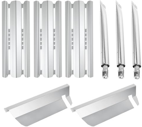 WELL GRILL Juego de piezas de repuesto para barbacoas de gas Broil King Sovereign & Signet & Monarch, cubierta de quemador de acero inoxidable Flav-R-Wave y quemador de tubo de doble tubo y accesorios