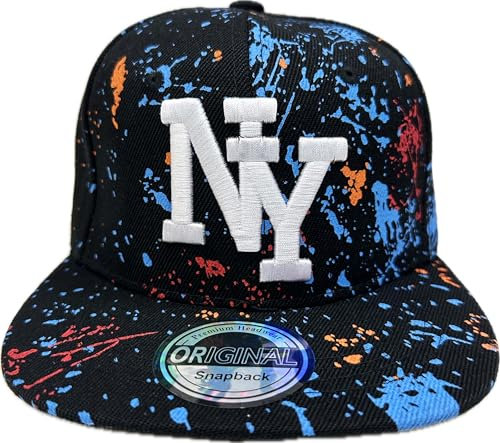 Snapback USA Cap Teenie Kappe Basecap Mütze Trucker Cappy Sport NY Teenie Grafiti Style (Black Graffiti Blue)