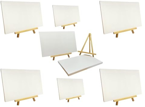 Pack of 6 20x30cm Canvas Easel Set