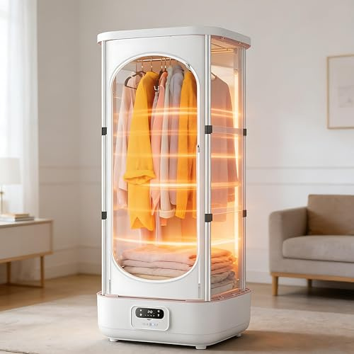 RoyceBee Automatische Bügelmaschine & Dampftrockner, Smart-Gerät mit Faltbarem Design (150-60cm), Fernbedienung & Vertikaler Dampffunktion für Einfaches Bügeln, Falten & Trocknen für Unterwegs