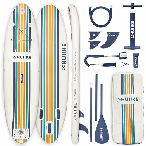 HUIIKE Stand Up Paddle Board för Vuxna med Tillbehör - Paddel, Fenor, Pump. Uppblåsbar Sup-bräda Utmärkt Stabilitet och Hållbarhet. 305 x 84 x 15 cm