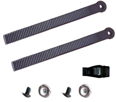 JoyousMall Par de hebillas de sujeción para tabla de snowboard, correa de tobillo, nailon de alta elasticidad, repuesto con tornillos para tablas de snowboard, patines de hielo, color negro