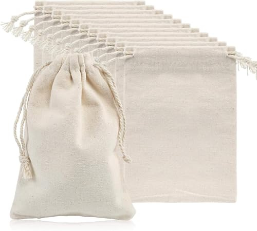 Naler 12 Bolsas de Tela Pequeñas 10x15 cm con Cordón, Saquitos de Arpillera Reutilizables, Bolsa Regalo para Joyas, Dulces, Bodas, Bautizo y Fiestas