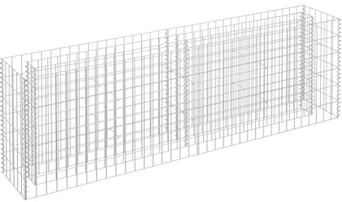 vidaXL Gabione Hochbeet Drahtkorb Steinkorb Pflanzkübel Pflanzgefäß Blumentopf Pflanzkasten Gabionenkorb Steingabionen Wand Mauer Verzinkter Stahl 180x30x60cm