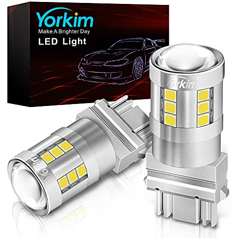 Yorkim 3157 LED Bulb White, 6500K high brightness 3156 led bulb with projector 3057 3056 3457 4157 bulb led Replacement Lamp for Turn Signal Reverse Brake Tail Lights or Day Running Light, pack of 2