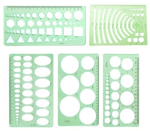 5PCS Circle Template for Drawing, Circle Stencil Template