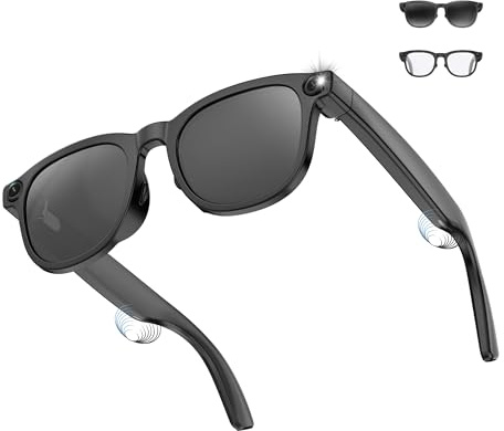 KSIX Spectrum – Gafas Inteligentes con cámara Full HD, traducción instantánea IA en 78 Idiomas, Asistente de Voz HeyCyan, 8 MP, Panel táctil, Lentes UV400 Intercambiables, 8 h autonomía