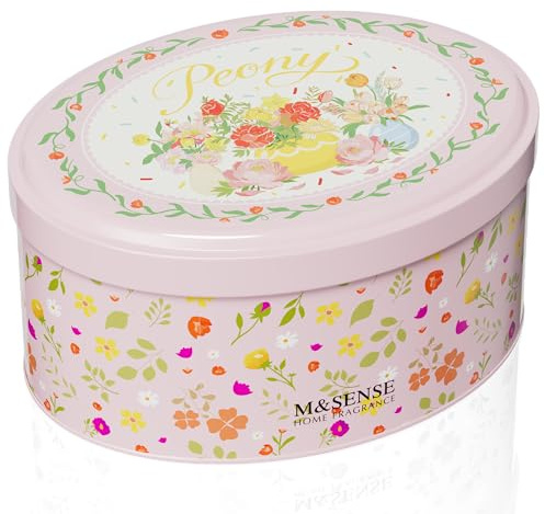 M&SENSE Velas Aromáticas Perfumadas Peonía, 2 Mechas Velas Decorativas, Relajación en Casa y Decoración Salón, 70h Larga Duración, Cera de Soja 340g, Regalo Día de la Madre y Mujer Original
