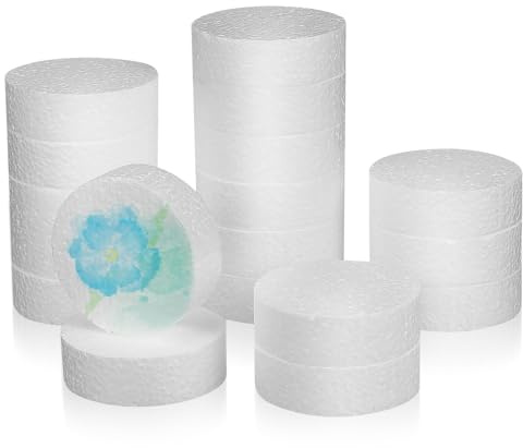 Kichvoe Discos de Espuma para Manualidades y Decoración de Pasteles, 18 Unidades de Cilindros Redondos de Espuma Blanda, Ideales para Modelado y Pegado