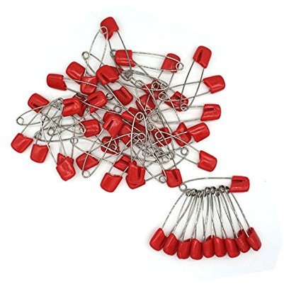 GTONEE Spille di sicurezza per bambini, clip di sicurezza per il fissaggio di vestiti del bambino, tovaglioli per pannolini, 50 pezzi, 60 pezzi, 30 pezzi (rosso, 50 pezzi)