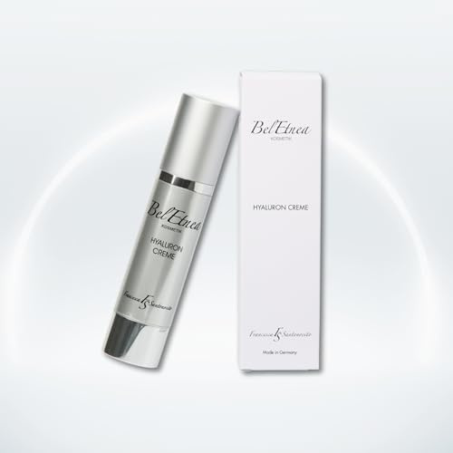 BelEtnea Hyaluroncreme hochdosiert mit Aquaporin - 24h Anti-Aging Gesichtscreme für Tag und Nacht - Feuchtigkeitscreme Gesicht für straffe und glatte Haut - gegen Falten und Augenringe - 50ml