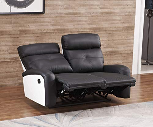 Mapo Möbel Voll-Leder Fernsehsofa Relaxsofa 2-Sitzer 5130-2-SW