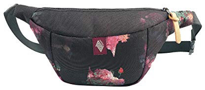 Nitro Bag, Stylische Brusttasche, Gürteltasche mit 2 Fächern, Travel Pack, Heritage Umhängtasche, Festival Hüfttasche, Bauchtasche, 25 x 14 x 8cm, Black Rose