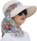 AIDIER 3 in 1 Damen Schirmmütze mit Nackenschutz Faltbare UV-Schutz Sonnenhüte Gartenhut Sonnenschutz Abnehmbar Sun Visor Breite Krempe Kappe Damen Sommerhut Fischerhut Wanderhut Strandhut UPF 50 +
