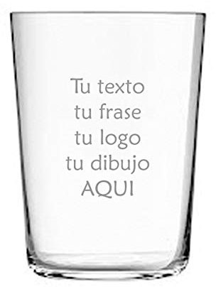 Vaso de sidra PERSONALIZADO grabado, vaso de cristal con nombre, personalizalo con tu texto. Regalo para cumpleaños, jubilaciones. Copa de cubata con mensaje graba tu dibujo-esucdo-logo