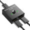Suright HDMI Switch Aluminum Splitter Bi-directional 1 In 2 Out or Input Output,Manual Switcher 4K 3D 1080P HD, Plug & Play,Xbox, PS4, PS3, Roku, Blu-Ray player, DVD, HDTV, Black Switch, Small