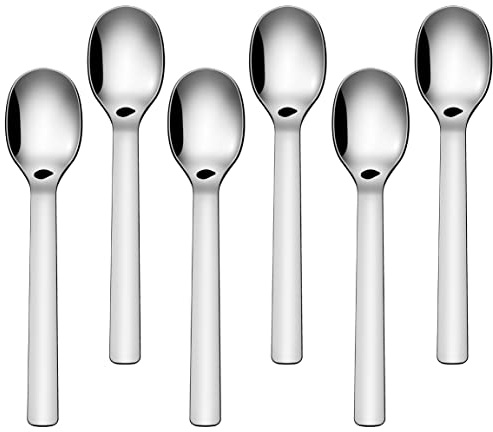 Demitasse - Juego de 6 cucharas de café espresso, cucharas pequeñas de acero inoxidable 18/10, cucharas pequeñas de 5.43 pulgadas para postre, té y café, aptas para lavavajillas