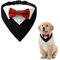 HACRAHO Roter Hunde-Smoking-Bandana, Baumwolle, formelles Hundehalsband mit Fliege und Krawatte für Hunde und Katzen, Größe S, 1 Stück