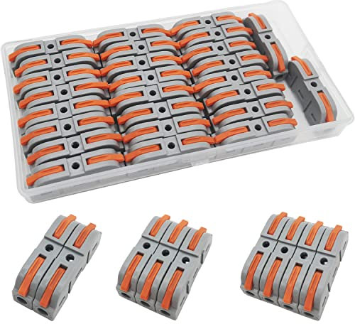 Connecteur Electrique, CTRICALVER 26 Pcs SPL-1 connecteurs de fil, connecteur electrique rapide, Peut être Librement Combiné,Compact Borne connexion électrique (gris)