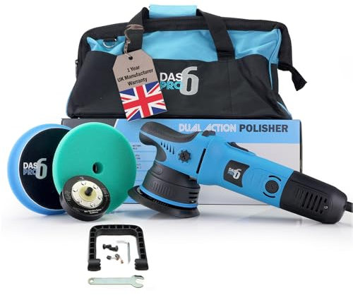 DAS-6 PRO Car Polisher 900 W I Powerful Dual Action Polisher I Electric car polishing Machine I 6 Variable speeds I Fits 3”, 5” and 6” Car Buffer Pads I Detailing Kit for Scratch Removal car