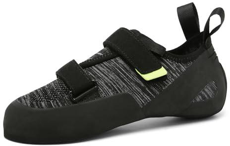 ZHENSI Chaussures d'escalade Hommes Femmes Intérieur Débutants Escalade Bloc Chaussures D'entraînement,Vert,45 EU