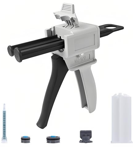 Pistolet Distributeur Époxy 50 ml, Pistolet Distributeur de mélange, AB Pistolet à Colle Époxy Poignée Applicateur pour Mélange Colle, Ratios 2 :1
