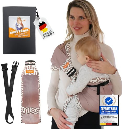 GUBBY GUPS® Ergonomische praktische Babytrage V3.0 für schnelle Einsätze - Tragetuch Baby neugeboren Baby Tragegurt Kleinkind bis 15 KG, Hüftsitz Baby Trage Tragesystem