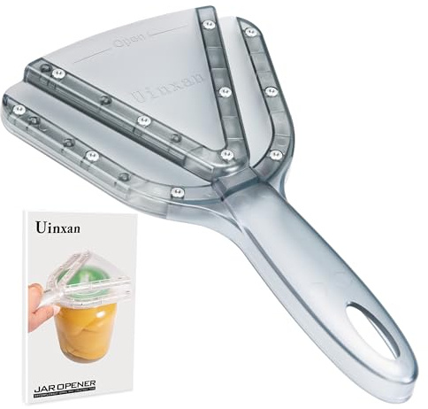 Uinxan Jar Opener for Seniors & Weak Hands, Manual Lid Opener for Bottle Screw Caps, Patented Unique Kitchen Gadgets (Blue)
