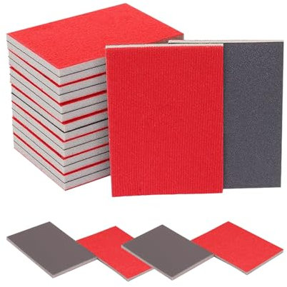 YALiya 24 Esponjas de Lijado, Bloque de Lija de Grano 180-3000, Bloque de Arena de Espuma, Suave Papel de Lija Húmedo, Taco Abrasivo de Manual, para Modelo Paneles de Yeso Metal Madera Muebles