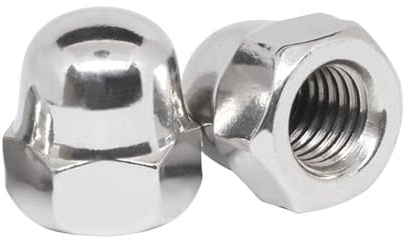 BACSHBY 5 Pièces Écrous Borgnes M16, Acier Inoxydable A2 V2A DIN 1587, Hexagonaux Forme Bombée Cache Écrous pour Boulons, Vis, Tiges Filetées