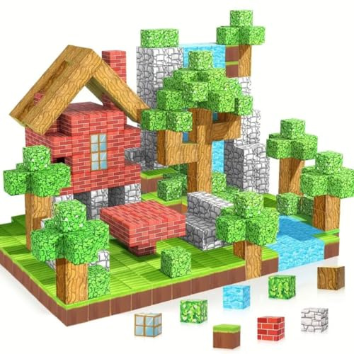 Blocchi di costruzione magnetici, 48 pezzi, set di blocchi magnetici per costruire, giocattolo Montessori per bambini dai 3 ai 9 anni, regalo di Pasqua e compleanno per ragazzi e ragazze | MAGCRAFTI