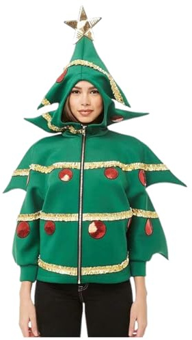 Générique Déguisement Sapin de noël pour Femme Noël Arbre - Costume Lutin Déguisement Noel Femme pour Adultes et Accessoires, Costume Noel 2025- pour Fête de Noël, Halloween Carnaval Cosplay