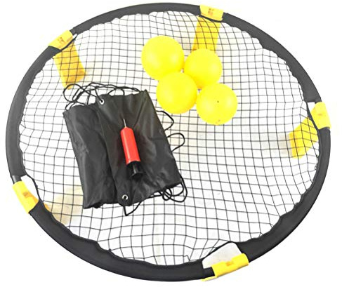 Generic Set da Gioco Roundnet Gioco con Pallone da Spiaggia Ad Alta elasticità con Borsa per il Trasporto per Divertimento All'aria Aperta in Spiaggia, in Campeggio, Include 4 Palline (Come mostrato)