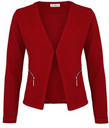 DANAEST Damen Blazer mit Taschen (382) (36 / S, Bordeaux)
