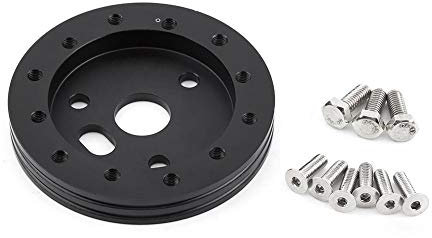 Qiilu Universal Car Spacer 0,5 Nabe für 6 Loch Lenkrad auf 3 Loch Adapter beliebt(Swarchz)