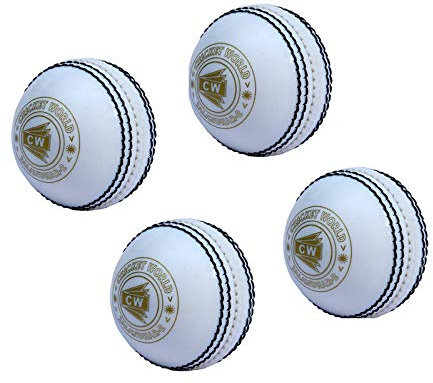 CW Lot de 4 balles de cricket pour entraînement général et entraînement Blanc