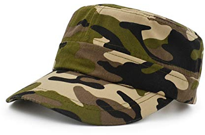 UltraKey Casquette de Baseball à Dessus Plat, Chapeau de Style Militaire Casquette Militaire en sergé de Baseball en Coton pour Hommes et Femmes Brun