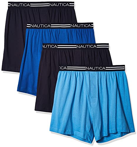 Nautica Men's 4 Pack Classic Cotton Loose Knit Boxers