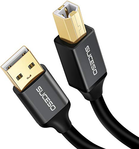 SUCESO Cable Impresora Cable para Impresora 2 Meters Cable USB 2.0 Tipo A a Tipo B para conectar Impresora HP, Epson, Canon, Brother, Escáner, Disco Duro, Fotografía Digital y Otros Dispositivos