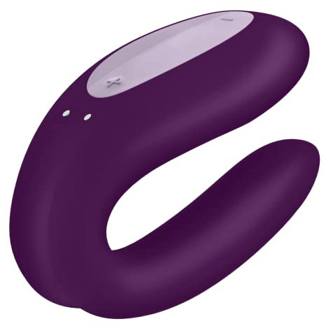 Satisfyer Double Joy Connect App Paar-Vibrator 9 cm | Sex-Spielzeug für Paare extrem stark | Vielfältige Vibrationen dank App-Steuerung | Erotisches Toy mit Klitoris-Stimulation | Farbe: Lila